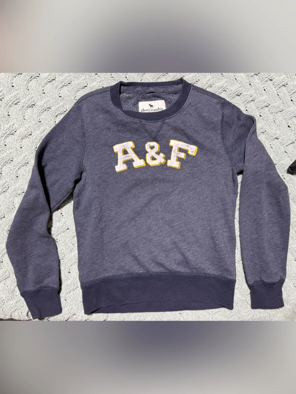 Abercrombie Kids Navy A&F Crewneck Sweater - 7/8